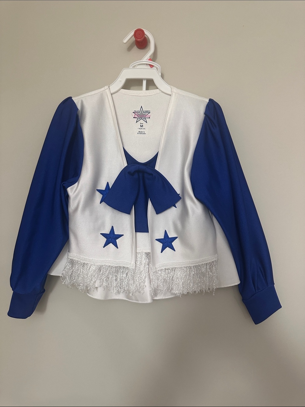 Dallas Cowboys Cheerleading Custom in Blue and White with Star Accents.